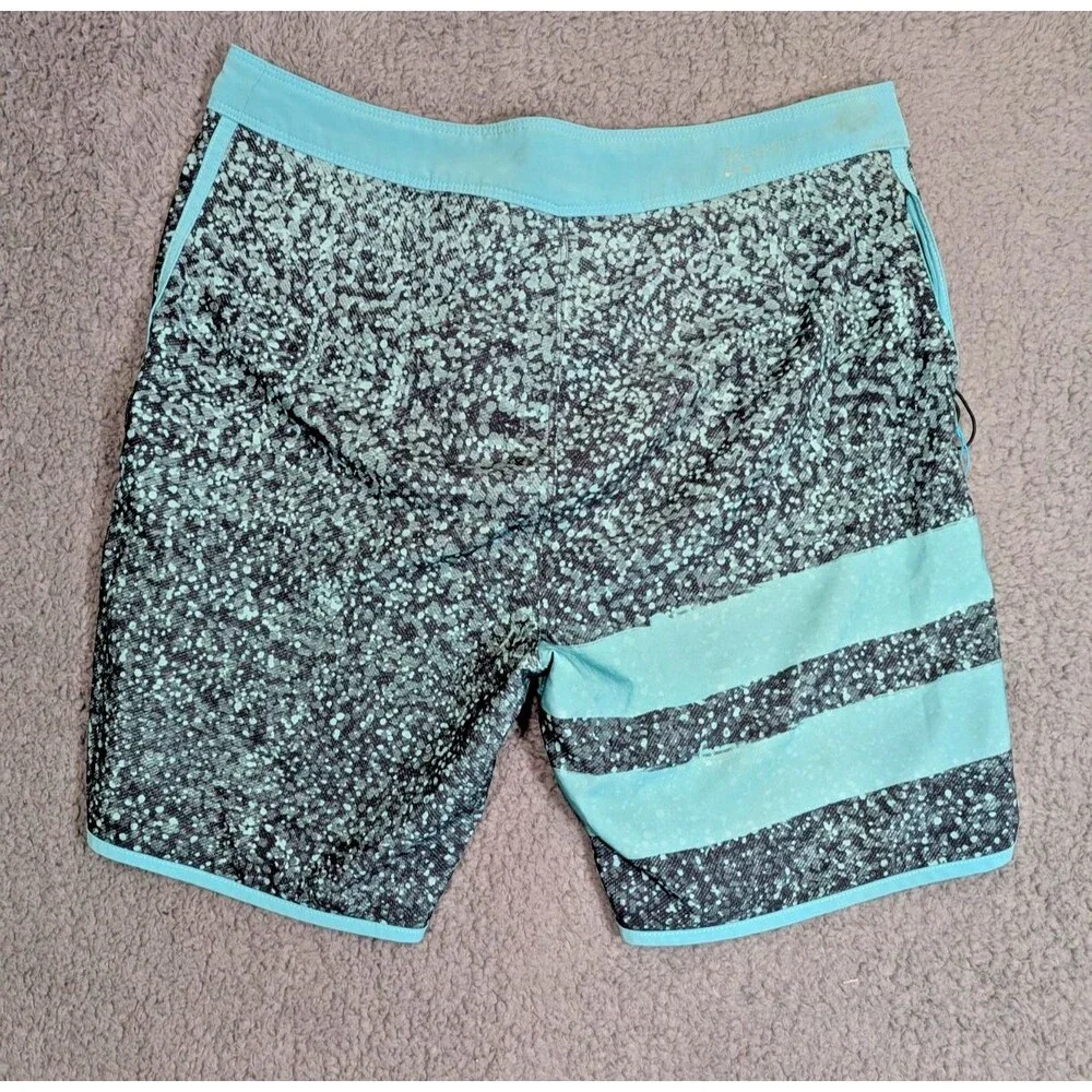 Hurley Phantom Board Shorts Mens 32 Blue Teal Surf Swim Stretch Quick Dry